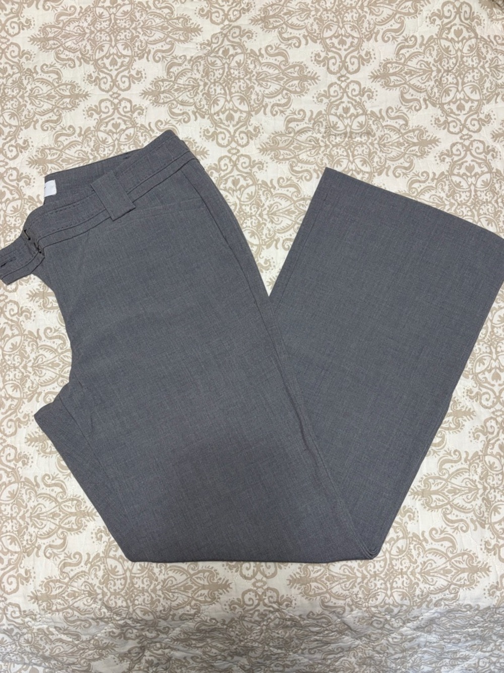 LOFT Heathered Gray Straight-Leg Dress Pants